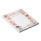 Pink Ballerina Personalized Mitzvah Note pad ノートパッド (アングル)