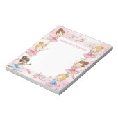 Pink Ballerina Personalized Mitzvah Note pad ノートパッド (回転)