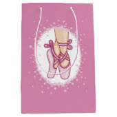 Pink ballerina shoes ミディアムペーパーバッグ (正面)