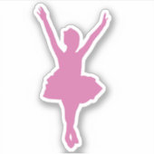 Pink Ballerina silhouette シール (正面)