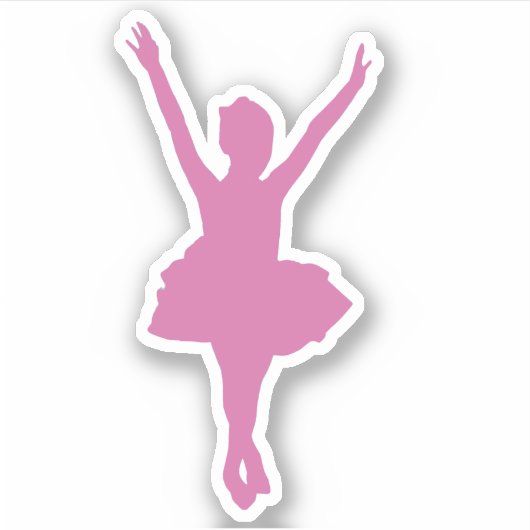 Pink Ballerina silhouette シール (正面)