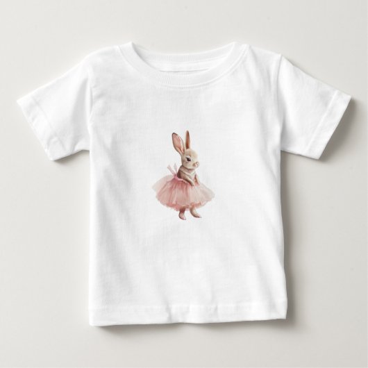 Pink Ballerina Some Bunny Birthday ベビーTシャツ (正面)
