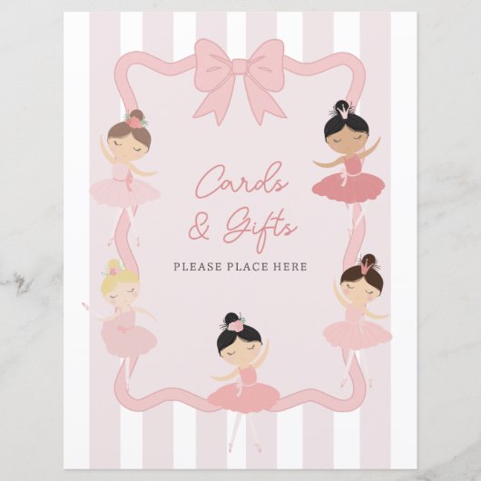 Pink Ballerina Tutu Cute Birthday Party sign (正面)