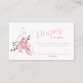 Pink Ballerina Tutu Diaper Raffle Baby Shower  エンクロージャーカード (正面)