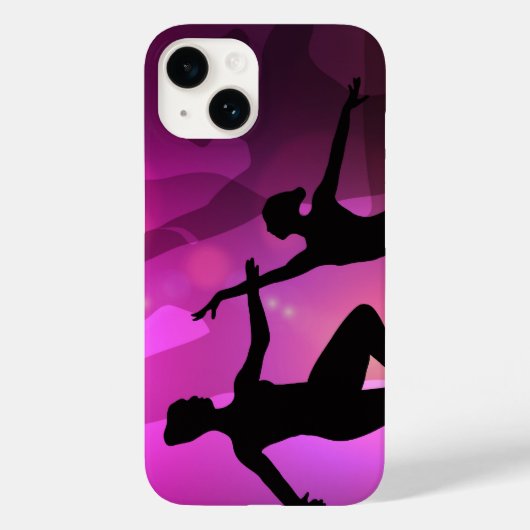 Pink Ballet Dancer Silhouette Laptop Sleeve Case-Mate iPhoneケース (裏面)