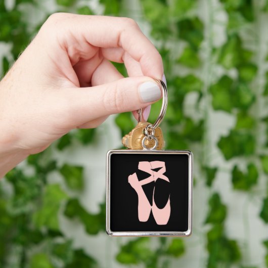 Pink ballet shoes ballet dancer キーホルダー (手)