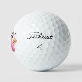 Pink Balloon Letter A Forest Animals Golf Balls ゴルフボール (ロゴ)