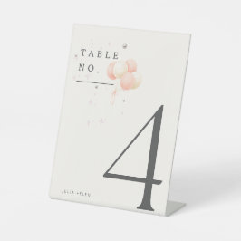 Pink balloons and pearls table  台座サイン