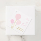 Pink Balloons Girl Baby Shower フェイバータグ (インサイチュ)
