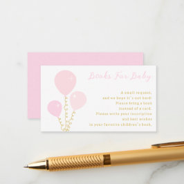 Pink Balloons Girl Baby Shower Books For Baby エンクロージャーカード