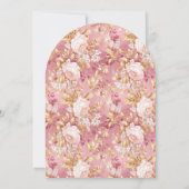 Pink Balloons, Stripes & Bloom Baby Shower Arch 招待状 (裏面)