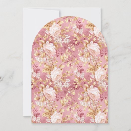 Pink Balloons, Stripes & Bloom Baby Shower Arch 招待状 (裏面)