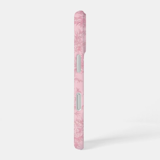 Pink Bamboo Leaf Japanese Modern Phone Case iPhone 16ケース (右側面)