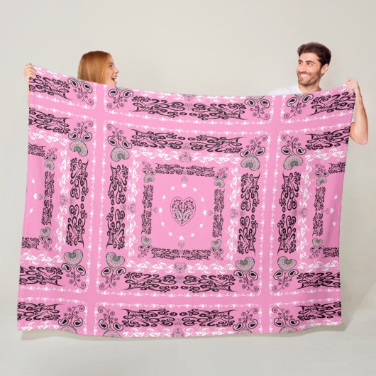 Pink Bandana  フリースブランケット (インサイチュ)