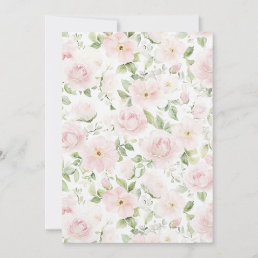 Pink Baptism Invitation, Girl Baptism,  招待状 (裏面)