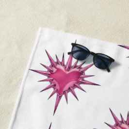 Pink Barbed Heart Cybersigilism Beach Towel ビーチタオル