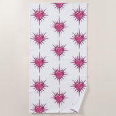 Pink Barbed Heart Cybersigilism Beach Towel ビーチタオル (正面)