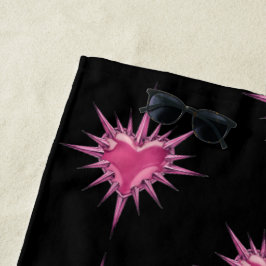Pink Barbed Heart Cybersigilism Beach Towel ビーチタオル