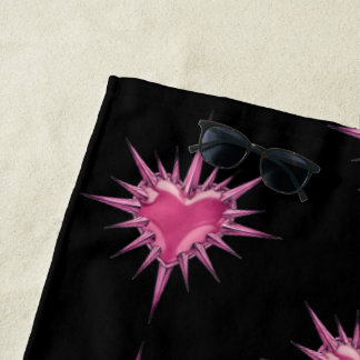 Pink Barbed Heart Cybersigilism Beach Towel ビーチタオル
