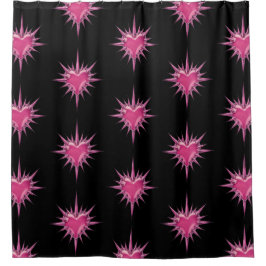 Pink Barbed Heart Cybersigilism Shower Curtain シャワーカーテン