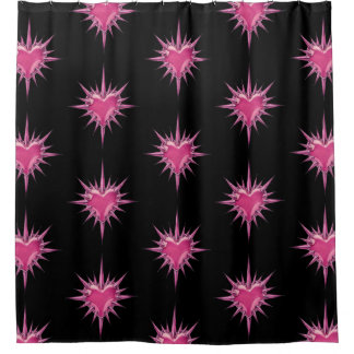 Pink Barbed Heart Cybersigilism Shower Curtain シャワーカーテン
