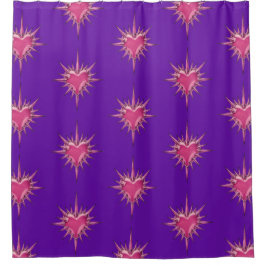 Pink Barbed Heart Cybersigilism Shower Curtain シャワーカーテン