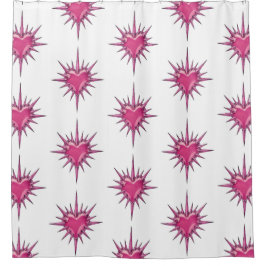 Pink Barbed Heart Cybersigilism Shower Curtain シャワーカーテン