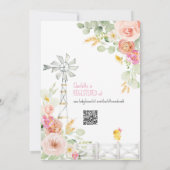 Pink Barn Farm Barnyard Animals Floral Baby Shower 招待状 (裏面)