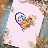 Pink Baroque Floral Heart Mexican Wedding エンクロージャーカード