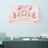 Pink Baseball Happy Birthday 横断幕 (トレードショー)