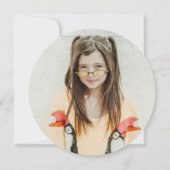 Pink Basketball Shape Photo Girl Birthday Circle 招待状 (裏面)