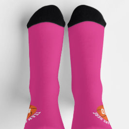 Pink Basketball Socks Team Player Sports Birthday ソックス