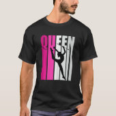 Pink Baton Twirling Gymnast Queen Gymnastics Daugh Tシャツ (正面)