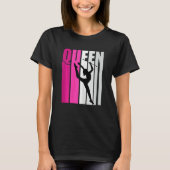 Pink Baton Twirling Gymnast Queen Gymnastics Daugh Tシャツ (正面)