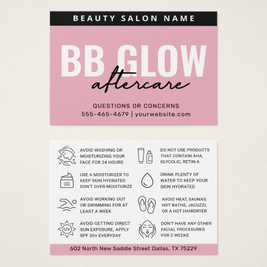 Pink BB Glowフェイシャル気にアフター命令カード (正面&裏面)