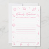Pink Beach Baby Shower Family Traditions Game Card 招待状 (正面)