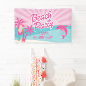 Pink Beach Birthday Poster 横断幕 (インサイチュ)