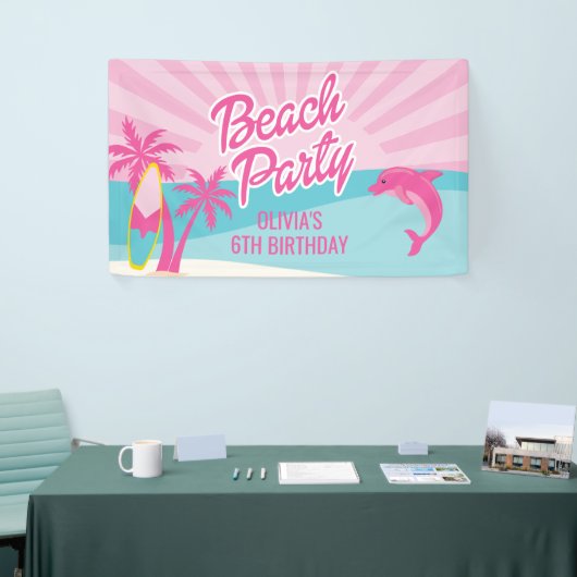 Pink Beach Birthday Poster 横断幕 (トレードショー)