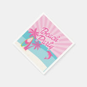 Pink Beach Palm Birthday スタンダードカクテルナプキン (角)