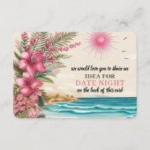 Pink Beach Wedding Shower エンクロージャーカード (正面)