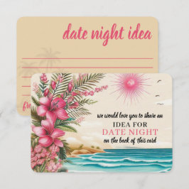Pink Beach Wedding Shower エンクロージャーカード