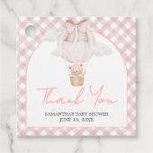 Pink Bear Bearly Wait Baby Shower  フェイバータグ (正面)