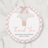 Pink Bear Bearly Wait Baby Shower  フェイバータグ (正面)