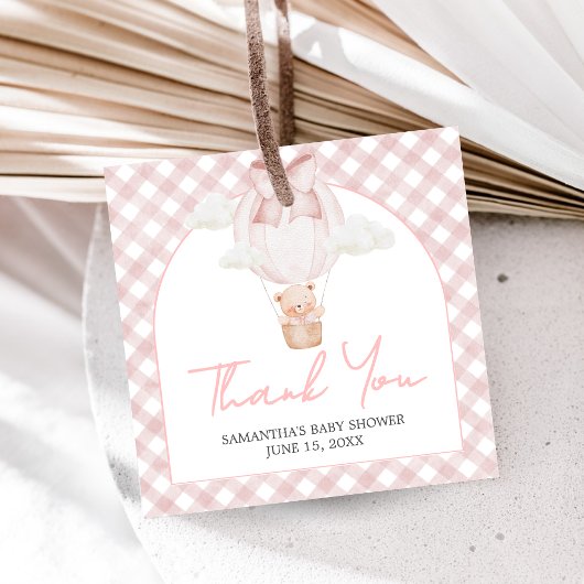 Pink Bear Bearly Wait Baby Shower  フェイバータグ