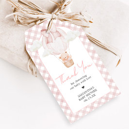 Pink Bear Bearly Wait Baby Shower Favor Tags ギフトタグ