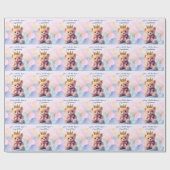 Pink Bear Gold Crown Congratulations! ラッピングペーパー (フラット)