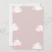 Pink Bear Heaven Sent Balloon Baby Shower Invite 招待状 (裏面)