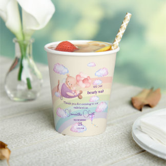 Pink Bear Pastel Airplane Balloon 紙コップ