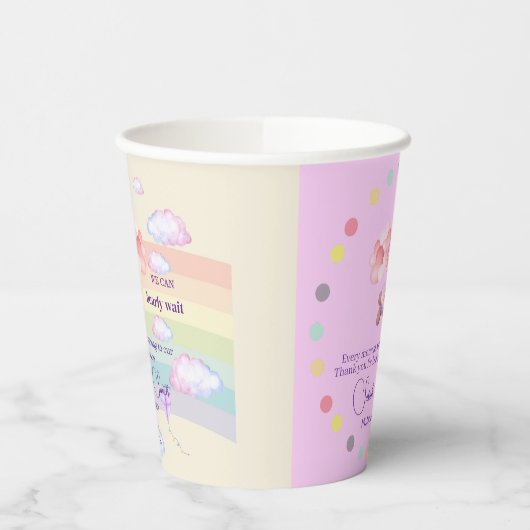 Pink Bear Pastel Airplane Balloon  紙コップ (左)