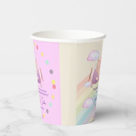 Pink Bear Pastel Airplane Balloon 紙コップ (右)